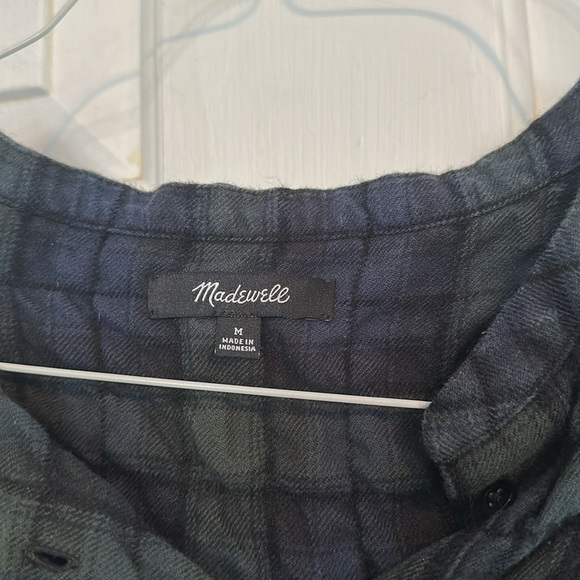 Madewell Medium Green and black plaid crop top - Picture 4 of 4